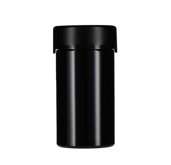 5OZ (150CC) OPAQUE BLACK PET AVIATOR  CR JAR WITH BLACK TAMPER EVIDENT BREAK-OFF BAND CLOSURE-detail image