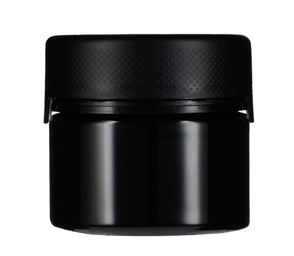 10OZ (300CC) OPAQUE BLACK PET AVIATOR CR XL JAR WITH BLACK TAMPER EVIDENT BREAK-OFF BAND CLOSURE