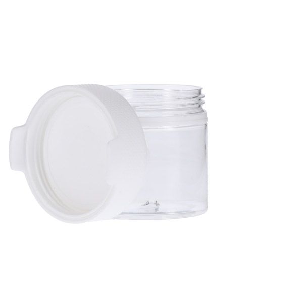 2OZ (60CC) CLEAR PET AVIATOR CR JAR WITH WHITE TAMPER EVIDENT BREAK-OFF BAND CLOSURE-detail image