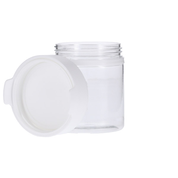 3OZ (90CC) CLEAR PET AVIATOR CR JAR WITH WHITE TAMPER EVIDENT BREAK-OFF BAND CLOSURE-detail image