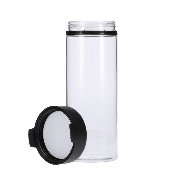 8OZ (240CC) CLEAR PET AVIATOR CR JAR WITH BLACK TAMPER EVIDENT BREAK-OFF BAND CLOSURE-detail image