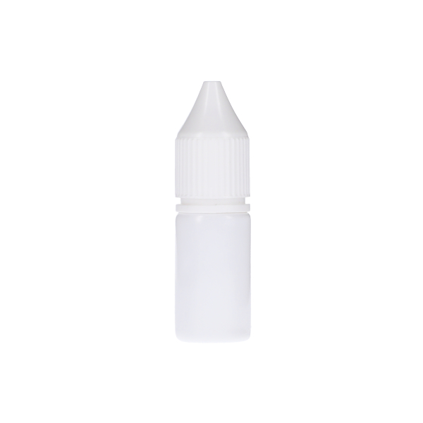 10ML WHITE PET UNICORN BOTTLE WITH WHITE CR TAMPER EVIDENT BREAK-OFF BAND CLOSURE