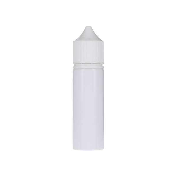 50ML WHITE PET UNICORN BOTTLE WITH WHITE CR TAMPER EVIDENT BREAK-OFF BAND CLOSURE