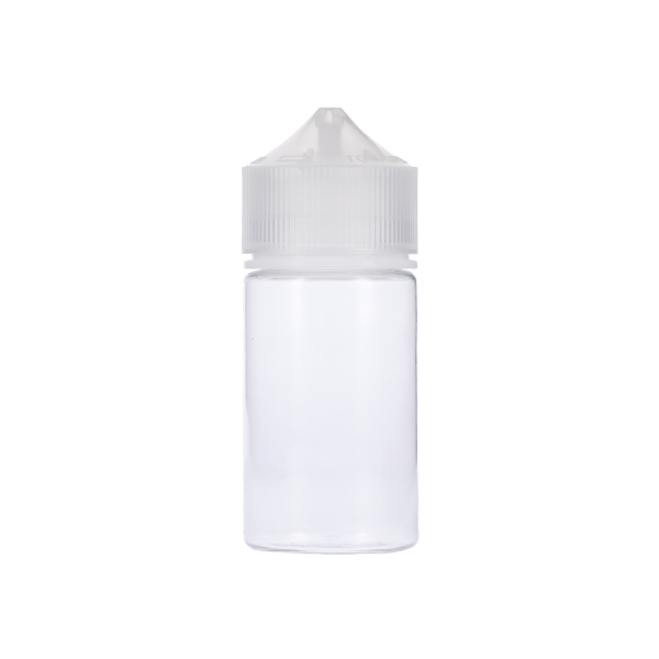 60ML CLEAR PET MINI UNICORN BOTTLE WITH NATURAL CR TAMPER EVIDENT BREAK-OFF BAND CLOSURE