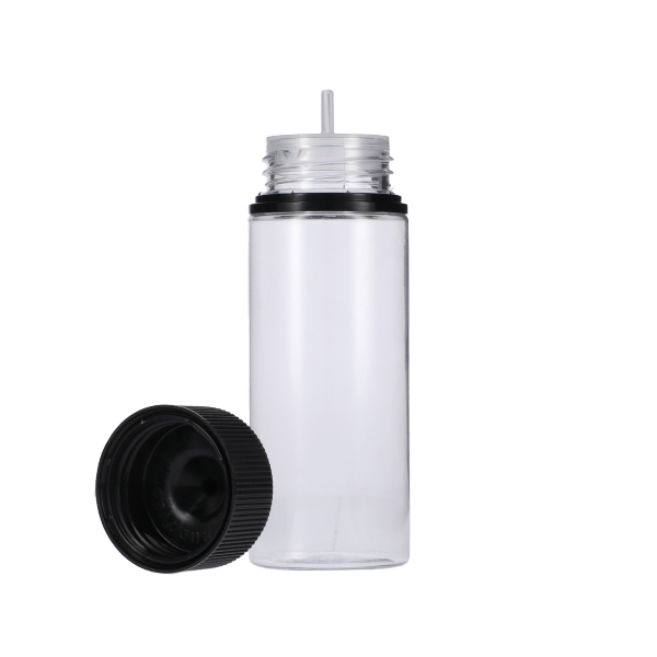 120ML CLEAR PET UNICORN BOTTLE WITH BLACK CR TAMPER EVIDENT BREAK-OFF BAND CLOSURE-detail image