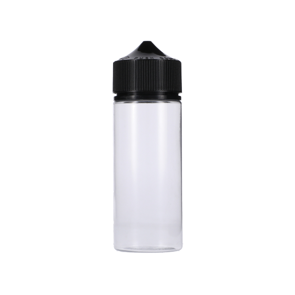 120ML CLEAR PET UNICORN BOTTLE WITH BLACK CR TAMPER EVIDENT BREAK-OFF BAND CLOSURE