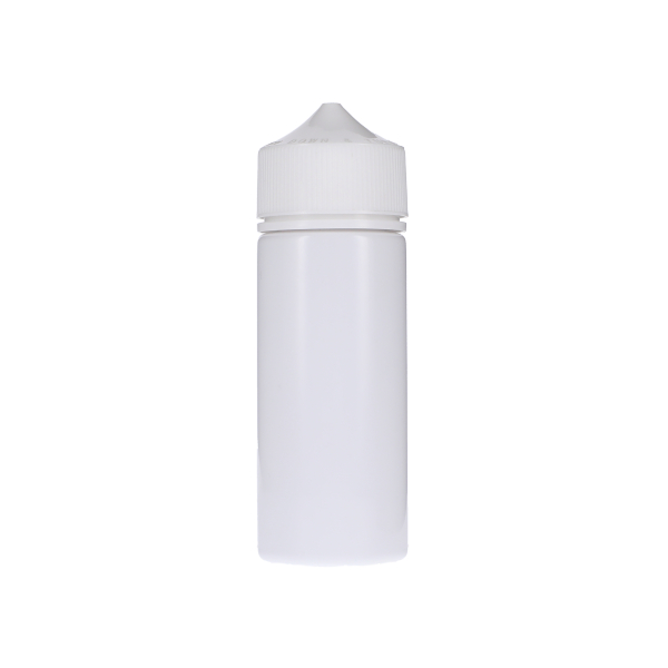 120ML WHITE PET UNICORN BOTTLE WITH WHITE CR TAMPER EVIDENT BREAK-OFF BAND CLOSURE