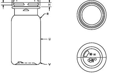 60CC WHITE PHARMA ROUND HDPE WITH 33MM NECK