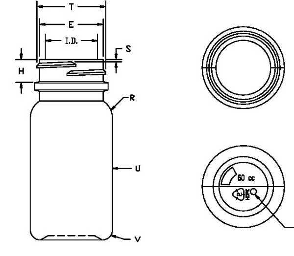 60CC WHITE PHARMA ROUND HDPE WITH 33-400 NECK FINISH