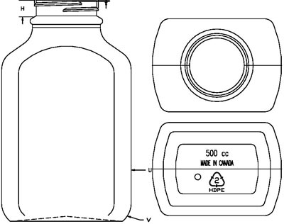 500ML WHITE PHARMA OBLONG HDPE WITH 43-400 NECK FINISH INFO