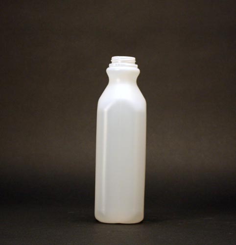 12 oz. Milkman Square PET Clear Juice Bottle with Lid