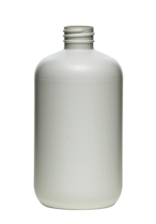 500ML NATURAL BOSTON ROUND HDPE WITH 28-410 NECK FINISH