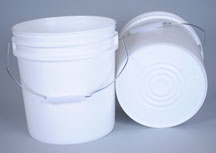 2 GALLON WHITE HDPE WITH HANDLE ROUND INFO