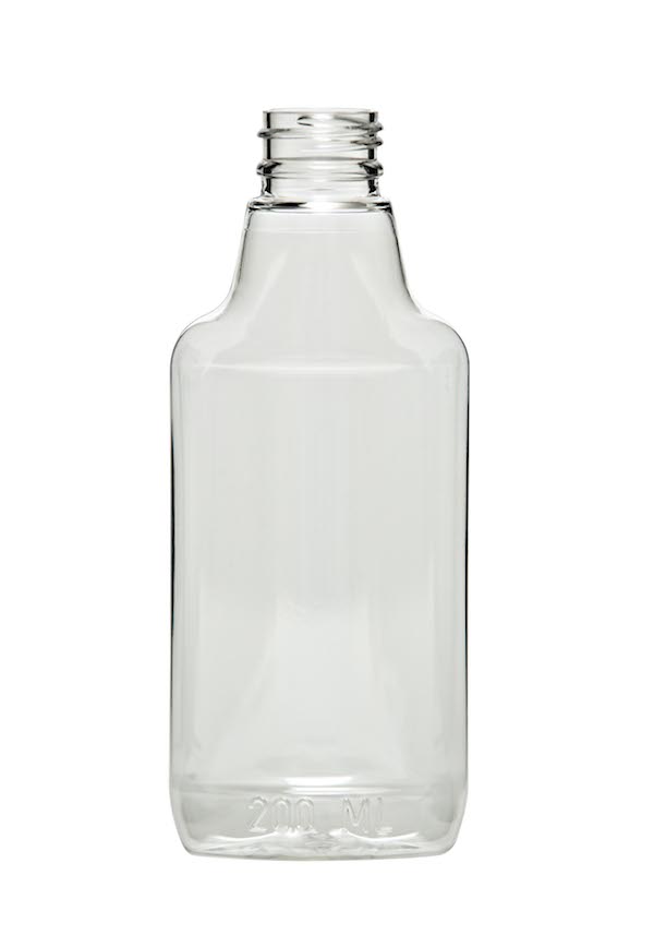 200 ml PET Clear Plastic Flask Bottle with Tamper Evident Cap