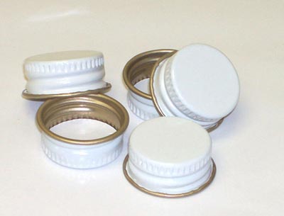 24-400 White Metal Cap with Pulp/Aluminum Foil Liner, Each