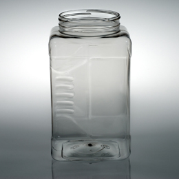 1 GALLON CLEAR PET GRIPPED SQUARE JUG - 110-400 INFO