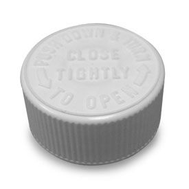 1/8 oz. Clear Plastic Concentrate Container, White Smooth Child Resistant  Cap, 33mm 33-400