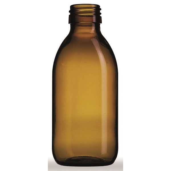 180ML AMBER SYRUP GLASS BOTTLE - 28MM NECK