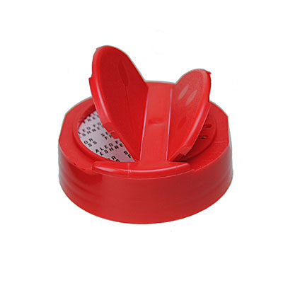 53- 485 RED MATTE FINISH DUAL-FLAP FLIP TOP CAP - FS5-9 HEATSEAL LINER