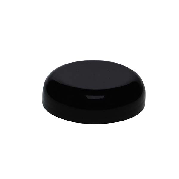  53-400 BLACK SMOOTH SIDE / SMOOTH TOP PP DOME STYLE PLASTIC CT CAP