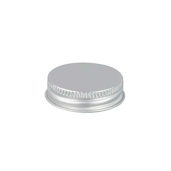 38-400 SILVER THREADS AND KNURLED EDGE ALUMINUM METAL SCREW CAP - PS22 PRINTED "SFYP" LINER