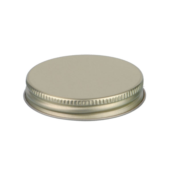 58-400 GOLD THREADS AND KNURLED EDGE TIN PLATE METAL SCREW CAP - PLASTISOL LINER