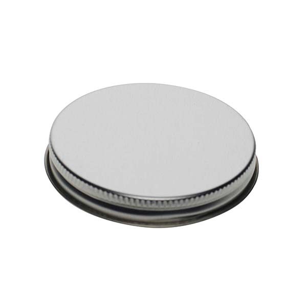 70-400 SILVER THREADS AND KNURLED EDGE TIN PLATE METAL SCREW CAP - HS035 PRINTED "SFYP" LINER