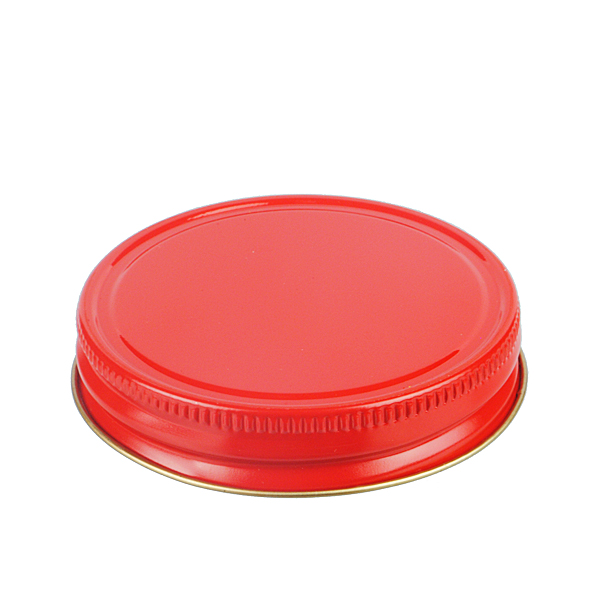 70-G RED THREADS AND KNURLED EDGE TIN PLATE METAL SCREW CAP - PULP AND ALUMINUM LINER