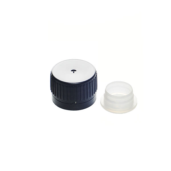 PP28 BLACK HDPE FINE RIB TAMPER EVIDENT CAP ASSEMBLED WITH 19.4 LDPE ...