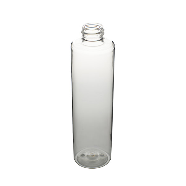 8OZ CLEAR PLASTIC BOTTLE CYLINDER - 24-410 NECK