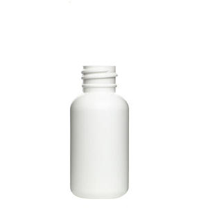 1OZ WHITE BOSTON ROUND HDPE PLASTIC BOTTLE - 20-410-detail image