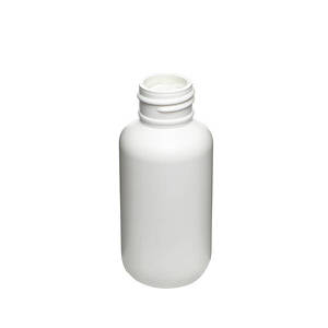 2OZ WHITE BOSTON ROUND HDPE PLASTIC BOTTLE - 24-410