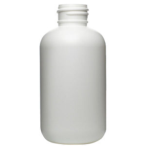 4OZ WHITE BOSTON ROUND HDPE PLASTIC BOTTLE - 24-410-detail image