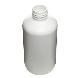 6OZ WHITE BOSTON ROUND HDPE PLASTIC BOTTLE - 24-410