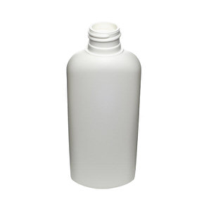 4OZ WHITE CLASSIC OVAL HDPE PLASTIC BOTTLE - 24-410