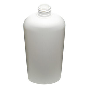 12OZ WHITE CLASSIC OVAL HDPE PLASTIC BOTTLE - 24-410