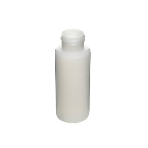 2OZ NATURAL CYLINDER ROUND HDPE PLASTIC BOTTLE - 24-410