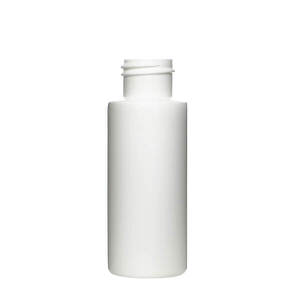 2OZ WHITE CYLINDER ROUND HDPE PLASTIC BOTTLE - 24-410-detail image