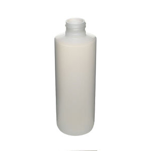 6OZ NATURAL CYLINDER ROUND HDPE PLASTIC BOTTLE - 24-410