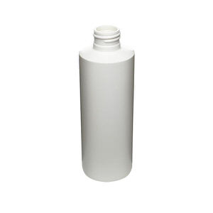 6OZ WHITE CYLINDER ROUND HDPE PLASTIC BOTTLE - 24-410