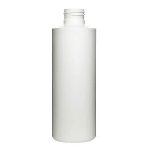 6OZ WHITE CYLINDER ROUND HDPE PLASTIC BOTTLE - 24-410-detail image