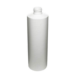 12OZ WHITE CYLINDER ROUND HDPE PLASTIC BOTTLE - 24-410