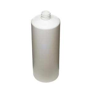 32OZ WHITE CYLINDER SHORT ROUND HDPE PLASTIC BOTTLE - 28-410