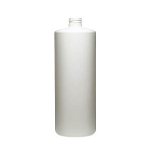 32OZ WHITE CYLINDER SHORT ROUND HDPE PLASTIC BOTTLE - 28-410-detail image