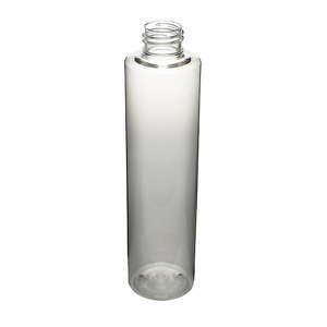 225ML CLEAR CYLINDER SLIM TALL ROUND PET PLASTIC BOTTLE - 24-410