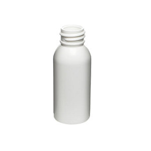 1OZ WHITE IMPERIAL ROUND HDPE PLASTIC BOTTLE - 20-410