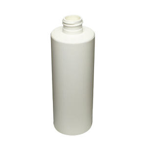 8OZ WHITE SLEEK CYLINDER ROUND HDPE PLASTIC BOTTLE - 24-410