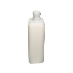 8OZ NATURAL BEVELED SQUARE HDPE PLASTIC BOTTLE - 24-415