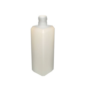 8OZ NATURAL BEVELED SQUARE HDPE PLASTIC BOTTLE - 24-415-detail image