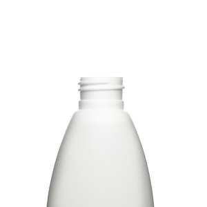 6OZ WHITE TEARDROP OVAL HDPE PLASTIC BOTTLE - 24-410-detail image